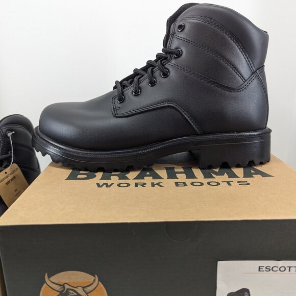 Brahma Boots Escott Men's Black Oil Resistant Soleplate Soft Toe Size 8W - Picture 5 of 7